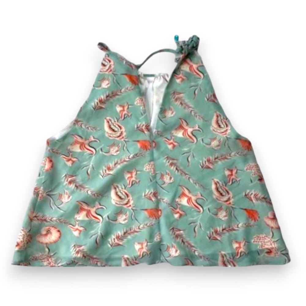 Forever 21 Contemporary Sea Life Printed Halter Blouse, XS - Picture 2 of 3